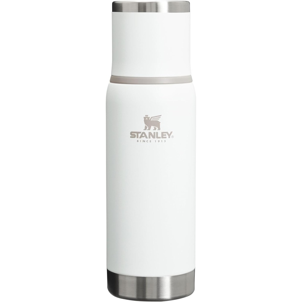 image:imageStanley AdventureToGo Vacuum Bottle 11 qt Wide Mouth with Leakproof Cup Lid Keep Drinks Hot or Cold Packable for Travel Insulated Stainless Steel Thermal Bottle BPAFree Chili RedFrost