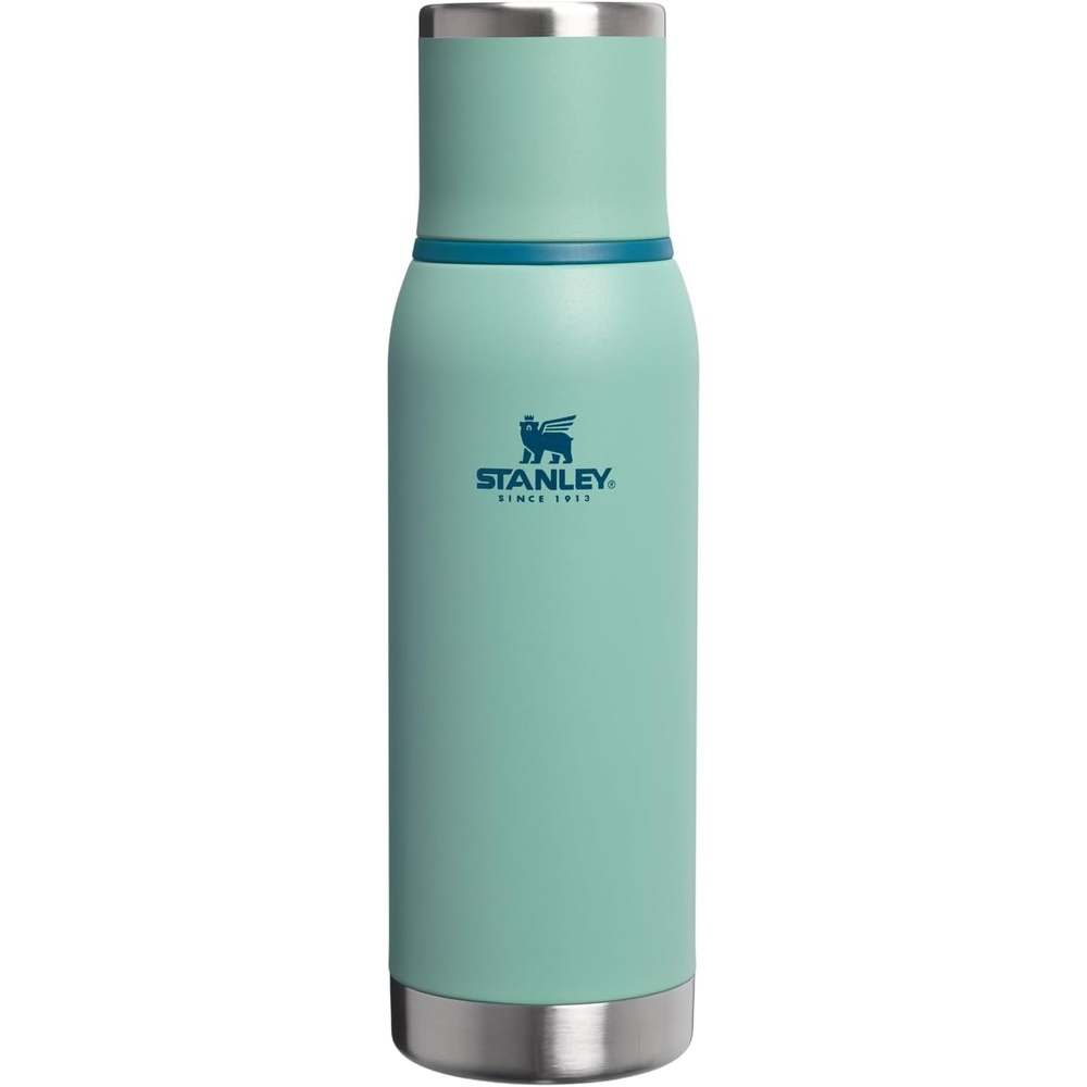 image:imageStanley AdventureToGo Vacuum Bottle 11 qt Wide Mouth with Leakproof Cup Lid Keep Drinks Hot or Cold Packable for Travel Insulated Stainless Steel Thermal Bottle BPAFree Chili RedSpring Green