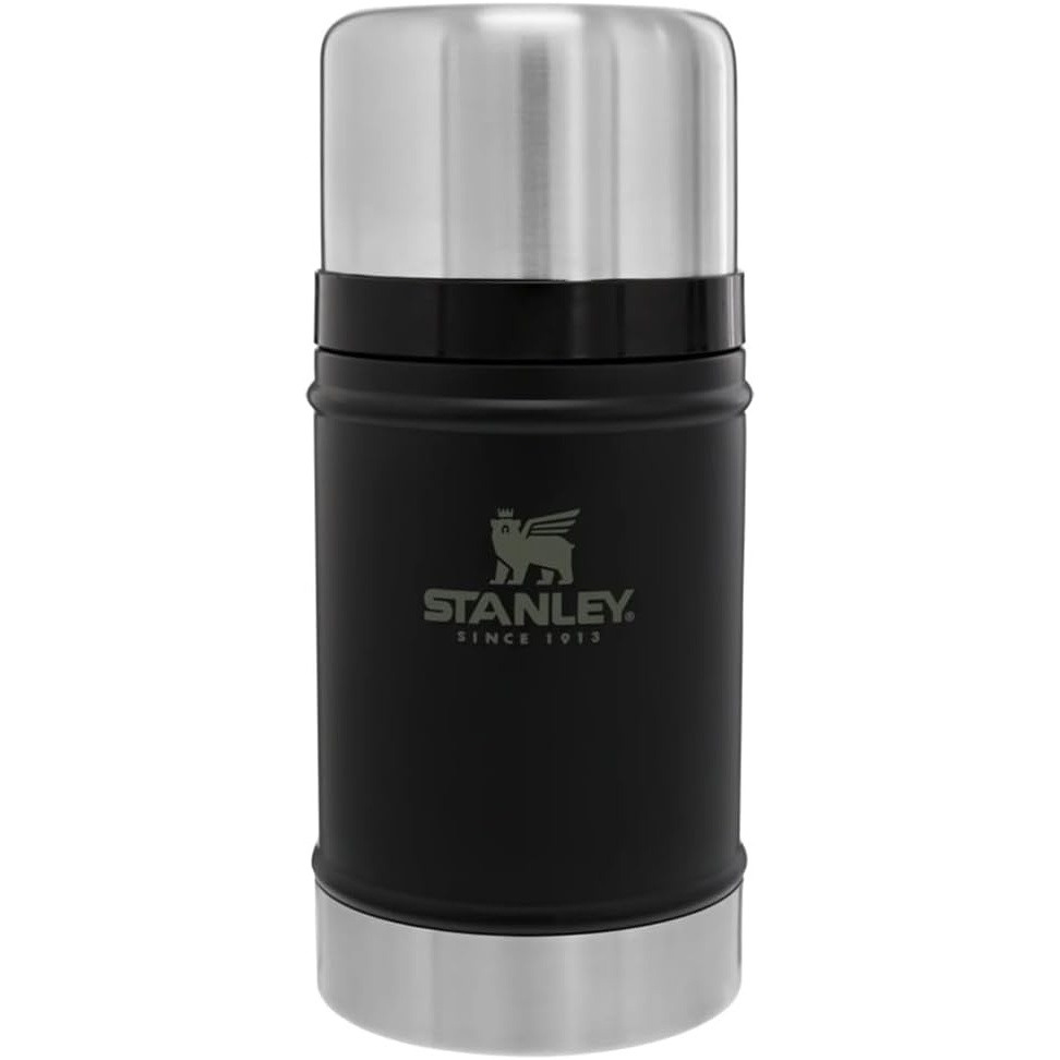 image:imageStanley Classic Legendary Large Food Jar 24 oz Vacuum Insulated Thermos Food Container Wide Mouth Screw On Lid Packable for Travel Stainless Steel with Leakproof Lid BPAFree Black 20
