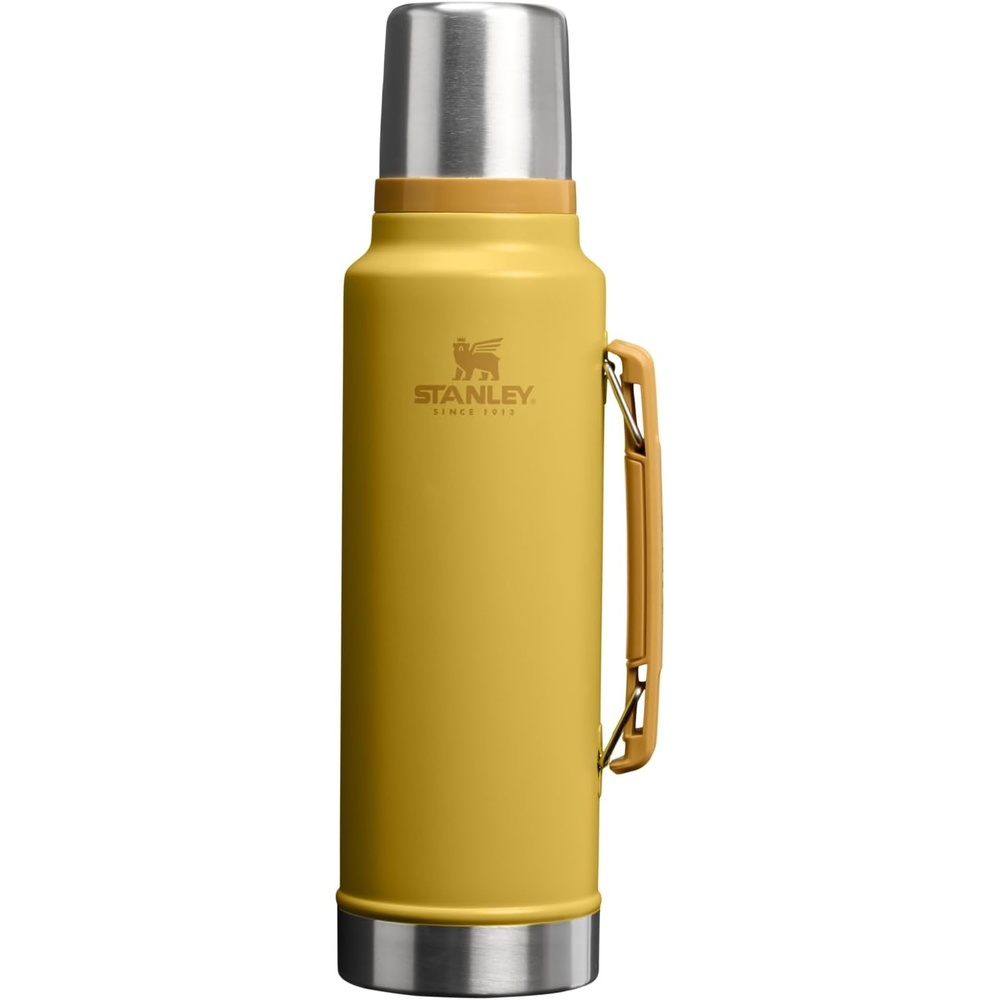 image:imageStanley Classic Legendary Vacuum Bottle 15 qt Wide Mouth with Leakproof Cup Lid Keep Drinks Hot or Cold Packable for Travel Insulated Stainless Steel Thermos BPAFree Dijon