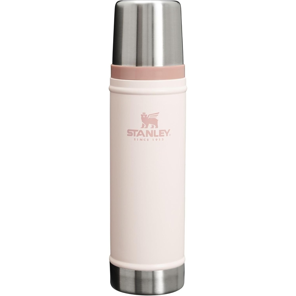 image:imageStanley Classic Legendary Vacuum Bottle 20 oz Wide Mouth with Leakproof Cup Lid Keep Drinks Hot or Cold Packable for Travel Insulated Stainless Steel Thermal Bottle BPAFree Black 20Rose Quartz