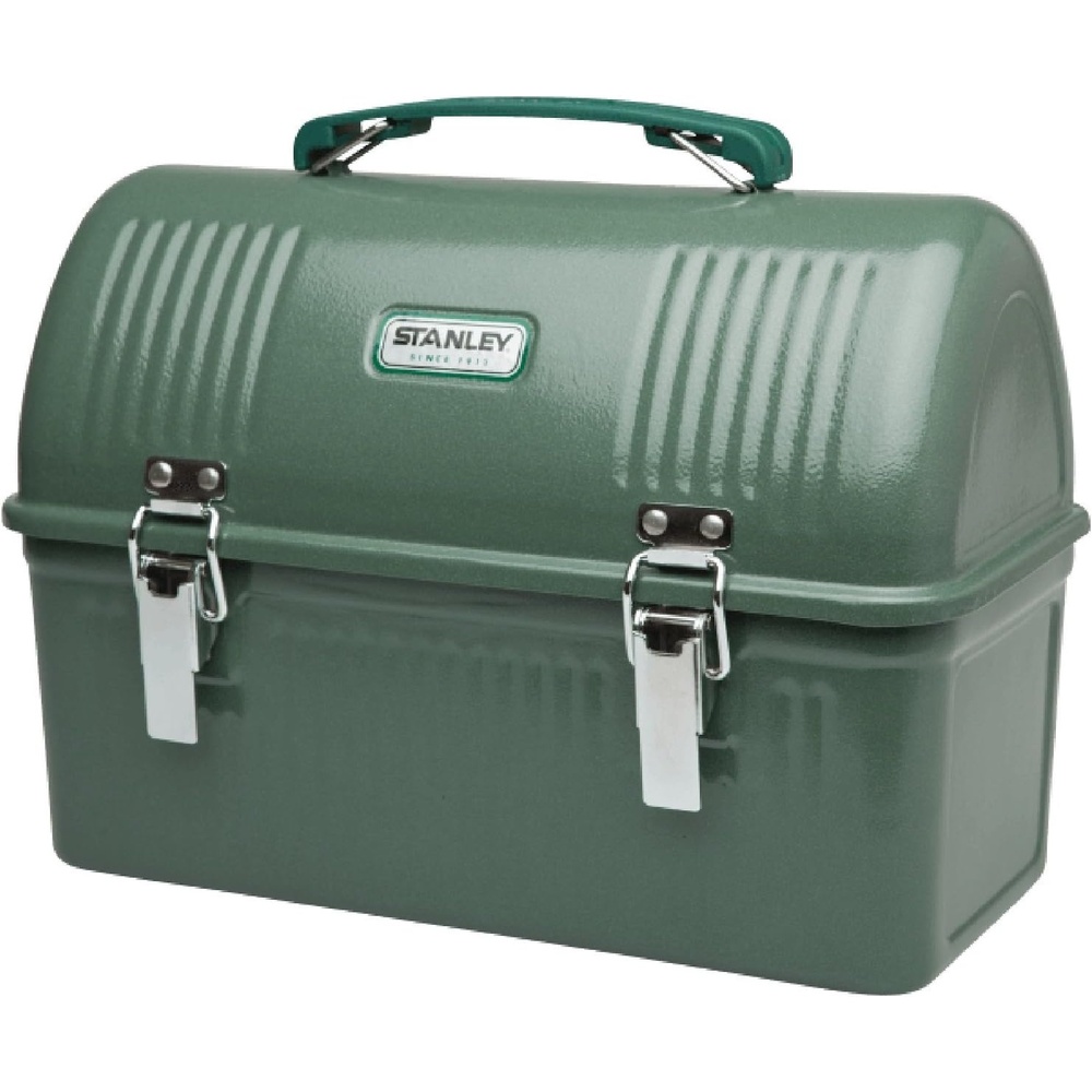 image:imageStanley Classic Lunch Box 10 qt Vintage Metal Lunchbox Durable Meal Container with Handle and Latch Stores Food Drinks Thermos Water BottleHammertone Green