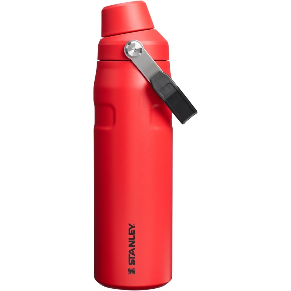 image:imageStanley IceFlow Fast Flow Water Bottle 24 oz Angled Spout Lid Lightweight and Leakproof for Travel and Sports Insulated Stainless Steel BPAFree Chili Black
