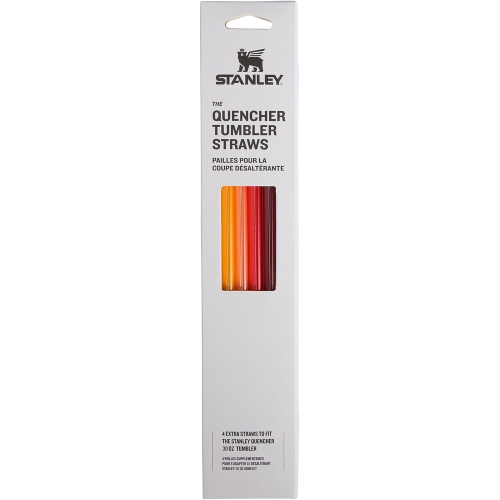 image:imageStanley Quencher Tumbler Straws Reusable Replacement Straws for Tumbler with Handle Stainless Steel Drinking Cup Accessory BPAFreeRedOrange Multi Pack
