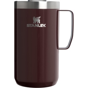 STANLEY Everyday Camp Mug 12oz | Drink Through Lid | Cup for Coffee, Tea and Drinks | Insulated Stainless Steel Coffee Mug | BPA-Free | Black 2.0(Mahogany Gloss)
