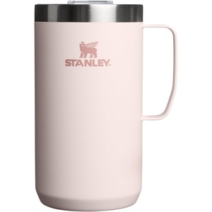 STANLEY Everyday Camp Mug 12oz | Drink Through Lid | Cup for Coffee, Tea and Drinks | Insulated Stainless Steel Coffee Mug | BPA-Free | Black 2.0(Rose Quartz)