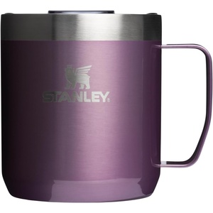 STANLEY Everyday Camp Mug 12oz | Drink Through Lid | Cup for Coffee, Tea and Drinks | Insulated Stainless Steel Coffee Mug | BPA-Free | Black 2.0(Wisteria Shine)