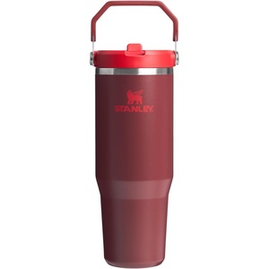 STANLEY IceFlow 2.0 Flip Straw Tumbler, 30 oz, Chili Red | Easy Carry Handle | Twist On Lid and Flip Up Straw | Leak Resistant Water Bottle | Insulated Stainless Steel | BPA-Free(Cranberry)