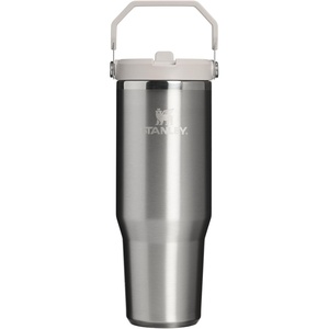 STANLEY IceFlow 2.0 Flip Straw Tumbler, 30 oz, Chili Red | Easy Carry Handle | Twist On Lid and Flip Up Straw | Leak Resistant Water Bottle | Insulated Stainless Steel | BPA-Free(Stainless Steel Ash)