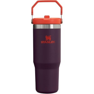 STANLEY IceFlow 2.0 Flip Straw Tumbler, 30 oz, Chili Red | Easy Carry Handle | Twist On Lid and Flip Up Straw | Leak Resistant Water Bottle | Insulated Stainless Steel | BPA-Free(Plum)