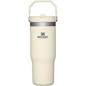 STANLEY IceFlow 2.0 Flip Straw Tumbler, 30 oz, Chili Red | Easy Carry Handle | Twist On Lid and Flip Up Straw | Leak Resistant Water Bottle | Insulated Stainless Steel | BPA-Free(Cream)