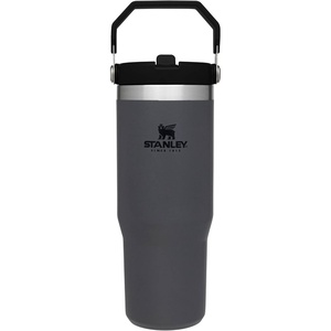 STANLEY IceFlow 2.0 Flip Straw Tumbler, 30 oz, Chili Red | Easy Carry Handle | Twist On Lid and Flip Up Straw | Leak Resistant Water Bottle | Insulated Stainless Steel | BPA-Free(Charcoal)