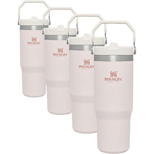 STANLEY IceFlow 2.0 Flip Straw Tumbler, 30 oz, Chili Red | Easy Carry Handle | Twist On Lid and Flip Up Straw | Leak Resistant Water Bottle | Insulated Stainless Steel | BPA-Free(Rose Quartz)