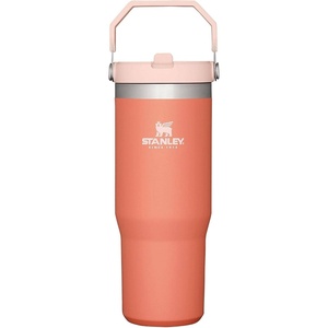 STANLEY IceFlow 2.0 Flip Straw Tumbler, 30 oz, Chili Red | Easy Carry Handle | Twist On Lid and Flip Up Straw | Leak Resistant Water Bottle | Insulated Stainless Steel | BPA-Free(Grapefruit)