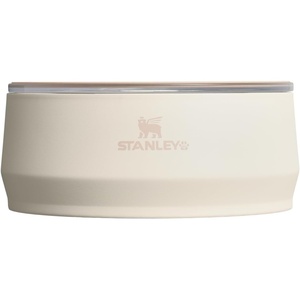 STANLEY Pet Bowl | 3-Cup (24 oz) Insulated Stainless Steel Dog & Cat Bowl | Splash-Resistant Lid | Dishwasher Safe | BPA-Free | Black 2.0(Cream)