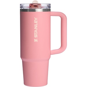 STANLEY Quencher ProTour Flipstraw Tumbler, 20 oz, Chili Black | Built-In Straw & Handle | Cupholder Compatible for Travel | Leakproof Insulated Stainless Steel Cup | BPA-Free(Pink Mesa)