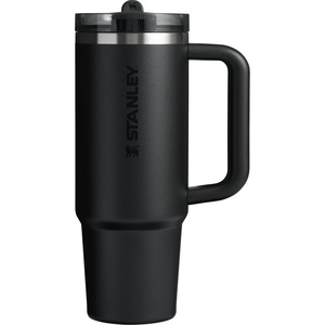 STANLEY Quencher ProTour Flipstraw Tumbler, 20 oz, Chili Black | Built-In Straw & Handle | Cupholder Compatible for Travel | Leakproof Insulated Stainless Steel Cup | BPA-Free(Black)