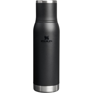 Stanley Adventure-To-Go Vacuum Bottle 1.1 qt | Wide Mouth with Leakproof Cup Lid | Keep Drinks Hot or Cold | Packable for Travel | Insulated Stainless Steel Thermal Bottle | BPA-Free | Chili Red(Black 2.0)