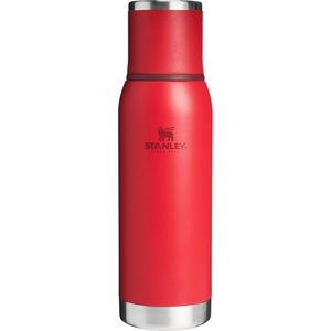 Stanley Adventure-To-Go Vacuum Bottle 1.1 qt | Wide Mouth with Leakproof Cup Lid | Keep Drinks Hot or Cold | Packable for Travel | Insulated Stainless Steel Thermal Bottle | BPA-Free | Chili Red(Chili Red)