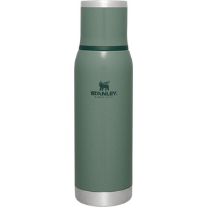 Stanley Adventure-To-Go Vacuum Bottle 1.1 qt | Wide Mouth with Leakproof Cup Lid | Keep Drinks Hot or Cold | Packable for Travel | Insulated Stainless Steel Thermal Bottle | BPA-Free | Chili Red(Hammertone Green)