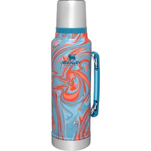 Stanley Classic Legendary Vacuum Bottle 20 oz | Wide Mouth with Leakproof Cup Lid | Keep Drinks Hot or Cold | Packable for Travel | Insulated Stainless Steel Thermal Bottle | BPA-Free | Black 2.0(Pool Swirl)