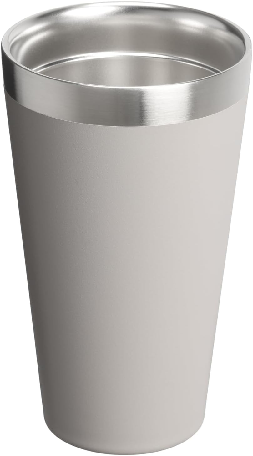 image:imageSTANLEY Adventure Stacking Beer Pint Glass Stackable Drinking Cup for Cold Beverages Dishwasher Safe Insulated Stainless Steel Tumbler BPAFreeAsh