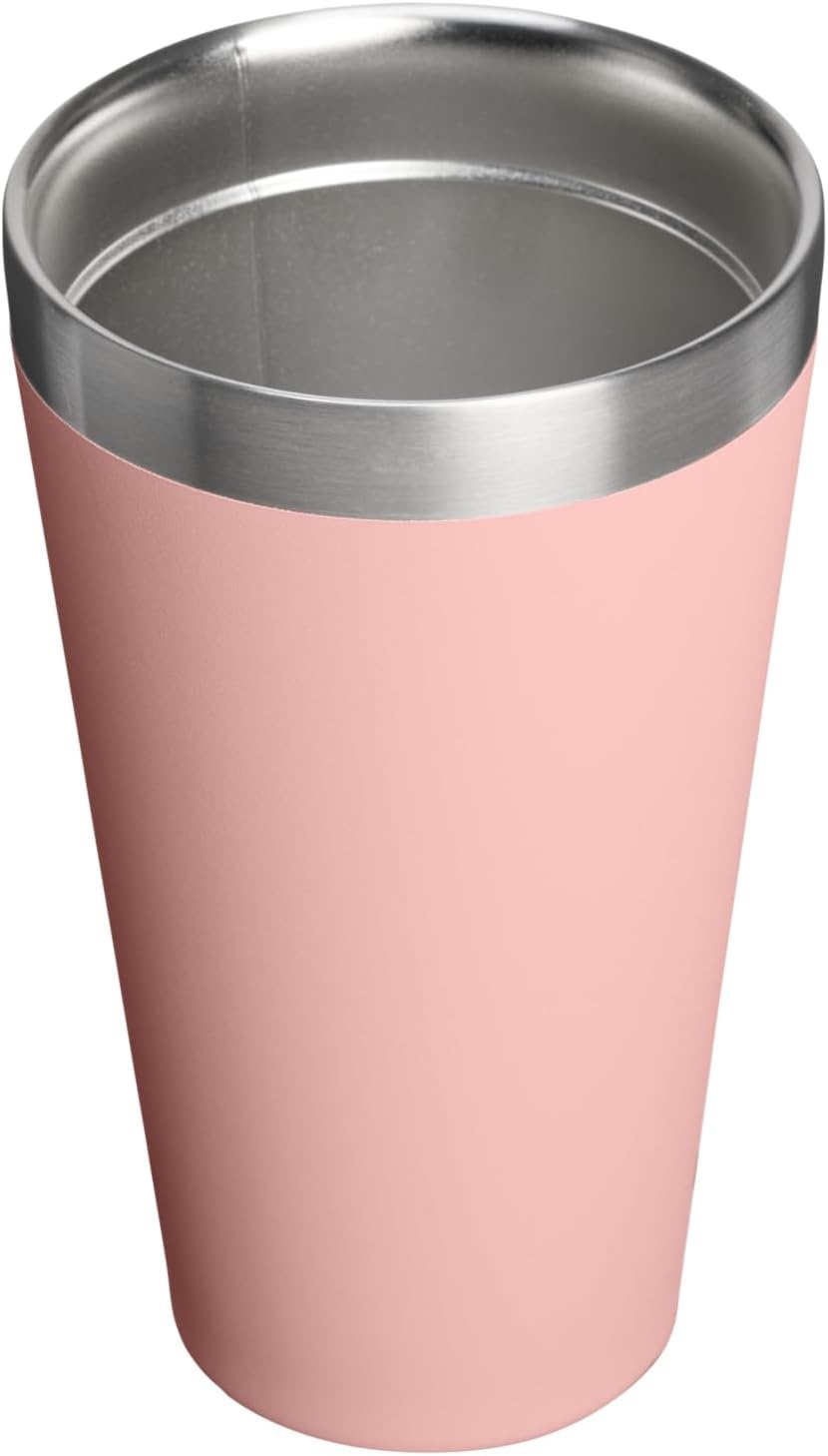 image:imageSTANLEY Adventure Stacking Beer Pint Glass Stackable Drinking Cup for Cold Beverages Dishwasher Safe Insulated Stainless Steel Tumbler BPAFreePeach Rose