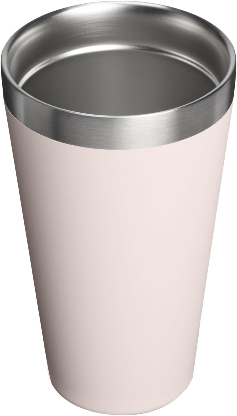 image:imageSTANLEY Adventure Stacking Beer Pint Glass Stackable Drinking Cup for Cold Beverages Dishwasher Safe Insulated Stainless Steel Tumbler BPAFreeRose Quartz