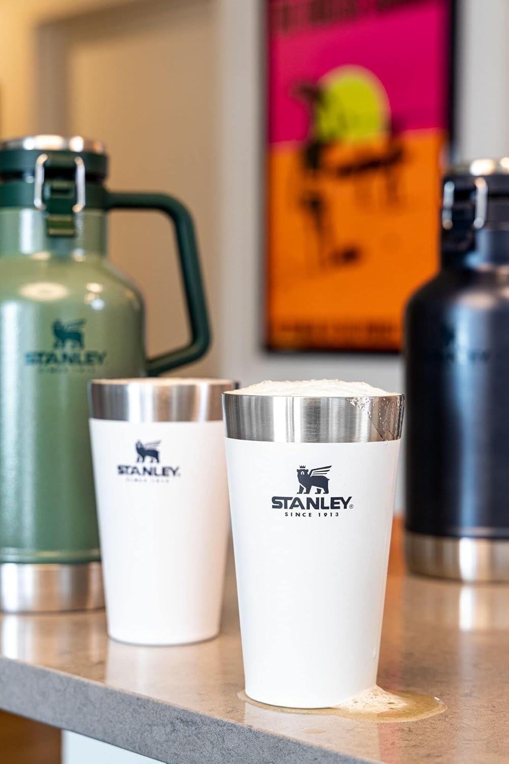 image:imageSTANLEY Adventure Stacking Beer Pint Glass Stackable Drinking Cup for Cold Beverages Dishwasher Safe Insulated Stainless Steel Tumbler BPAFreeSoft Orchid