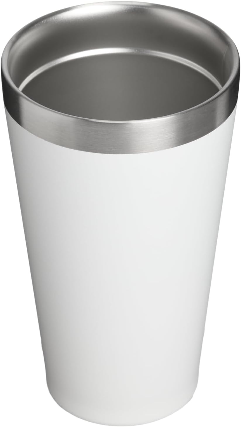 image:imageSTANLEY Adventure Stacking Beer Pint Glass Stackable Drinking Cup for Cold Beverages Dishwasher Safe Insulated Stainless Steel Tumbler BPAFreeTeam White Dark Blue