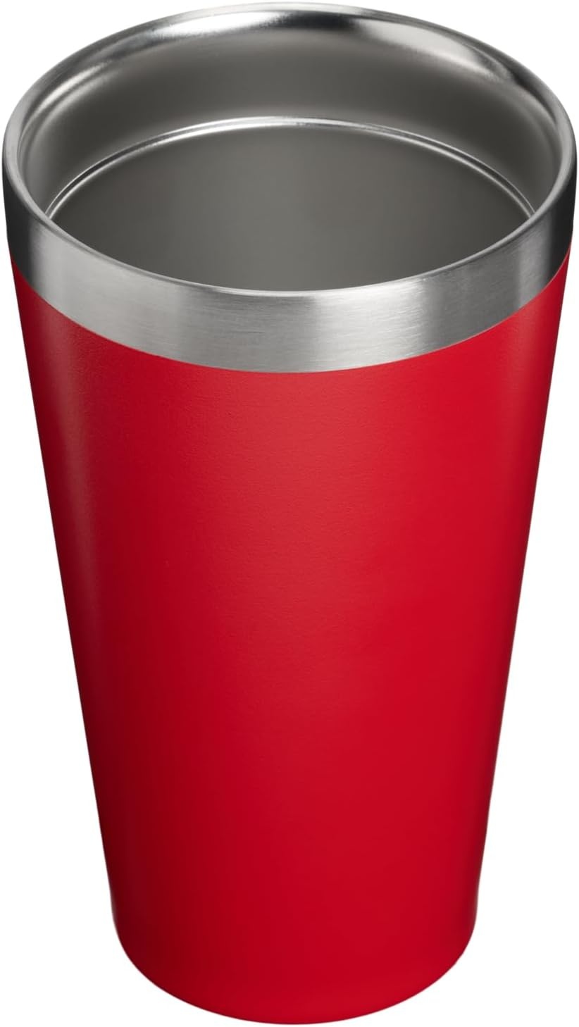 image:imageSTANLEY Adventure Stacking Beer Pint Glass Stackable Drinking Cup for Cold Beverages Dishwasher Safe Insulated Stainless Steel Tumbler BPAFreeTeam Red Dark Blue