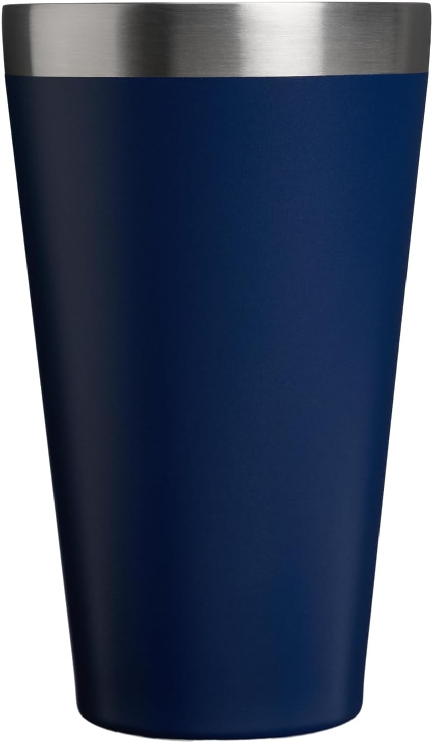 image:imageSTANLEY Adventure Stacking Beer Pint Glass Stackable Drinking Cup for Cold Beverages Dishwasher Safe Insulated Stainless Steel Tumbler BPAFreeTeam Navy Red