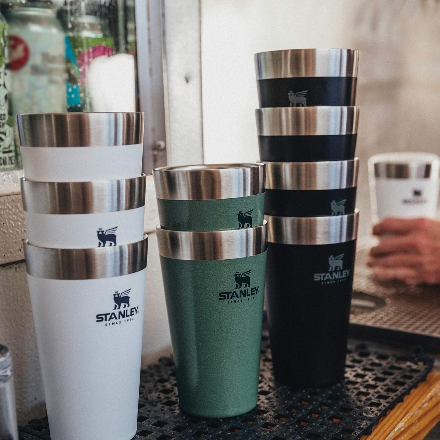 image:imageSTANLEY Adventure Stacking Beer Pint Glass Stackable Drinking Cup for Cold Beverages Dishwasher Safe Insulated Stainless Steel Tumbler BPAFreeTwilight
