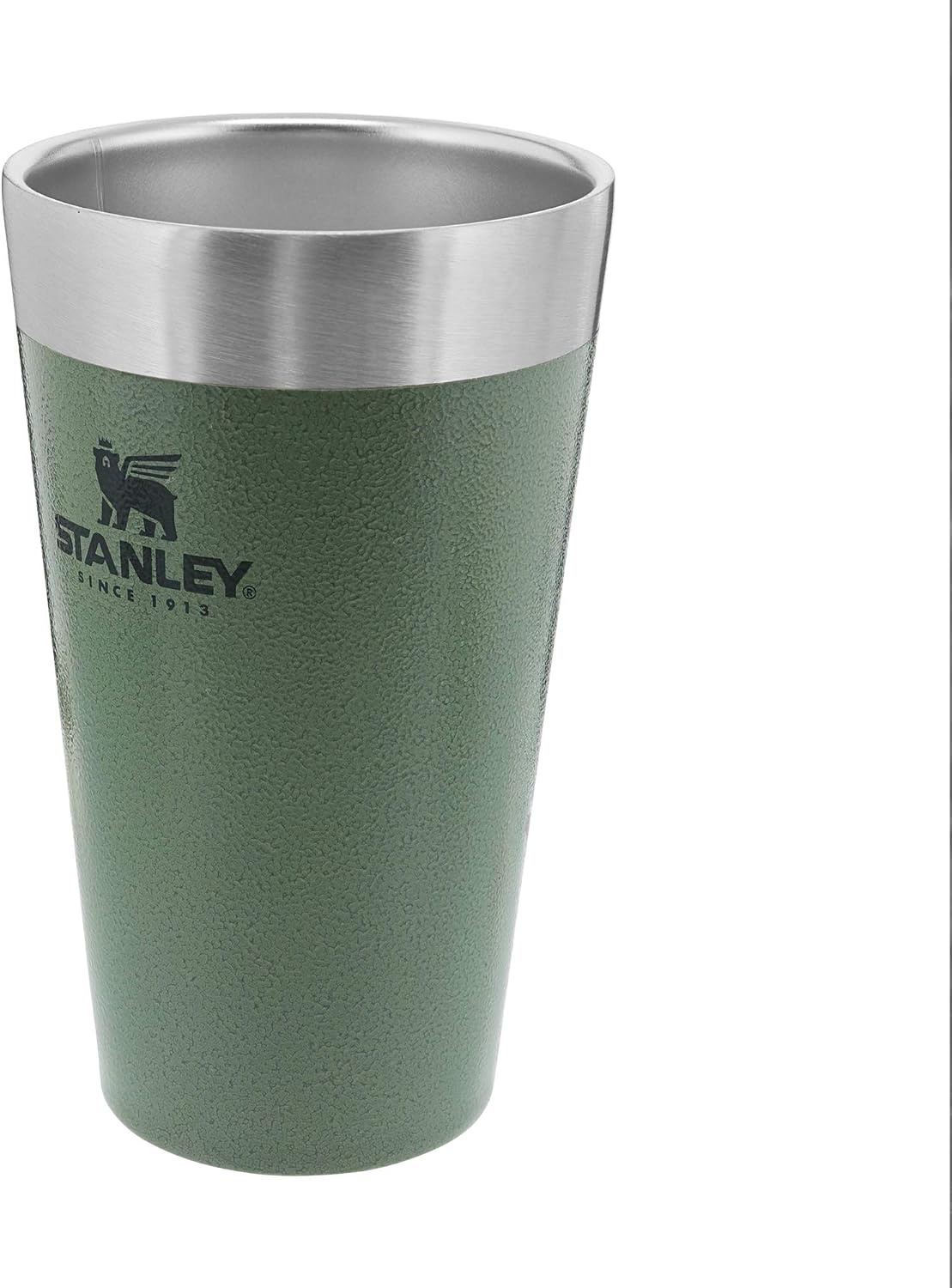 image:imageSTANLEY Adventure Stacking Beer Pint Glass 16oz Stackable Drinking Cup for Cold Beverages Dishwasher Safe Insulated Stainless Steel Tumbler BPAFree Hammertone Green16 Ounces