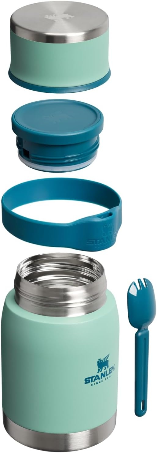 image:imageSTANLEY Adventure ToGo Food Jar and Spork 24 oz Vacuum Insulated Food Container Wide Mouth Screw On Lid Packable for Travel Stainless Steel with Leakproof Lid BPAFree Spring GreenSpring Green