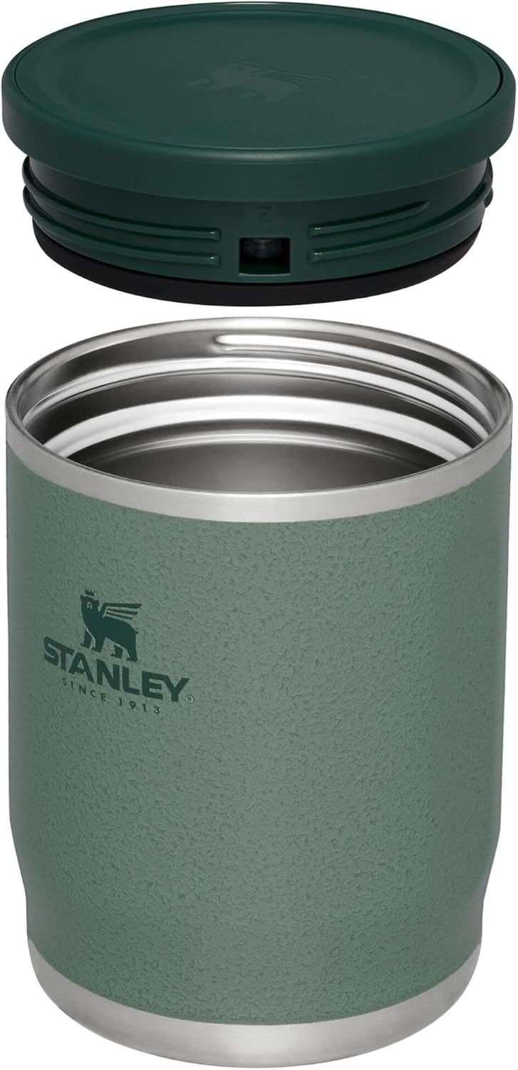 image:imageSTANLEY Adventure ToGo Food Jar and Spork 24 oz Vacuum Insulated Food Container Wide Mouth Screw On Lid Packable for Travel Stainless Steel with Leakproof Lid BPAFree Spring GreenHammertone Green