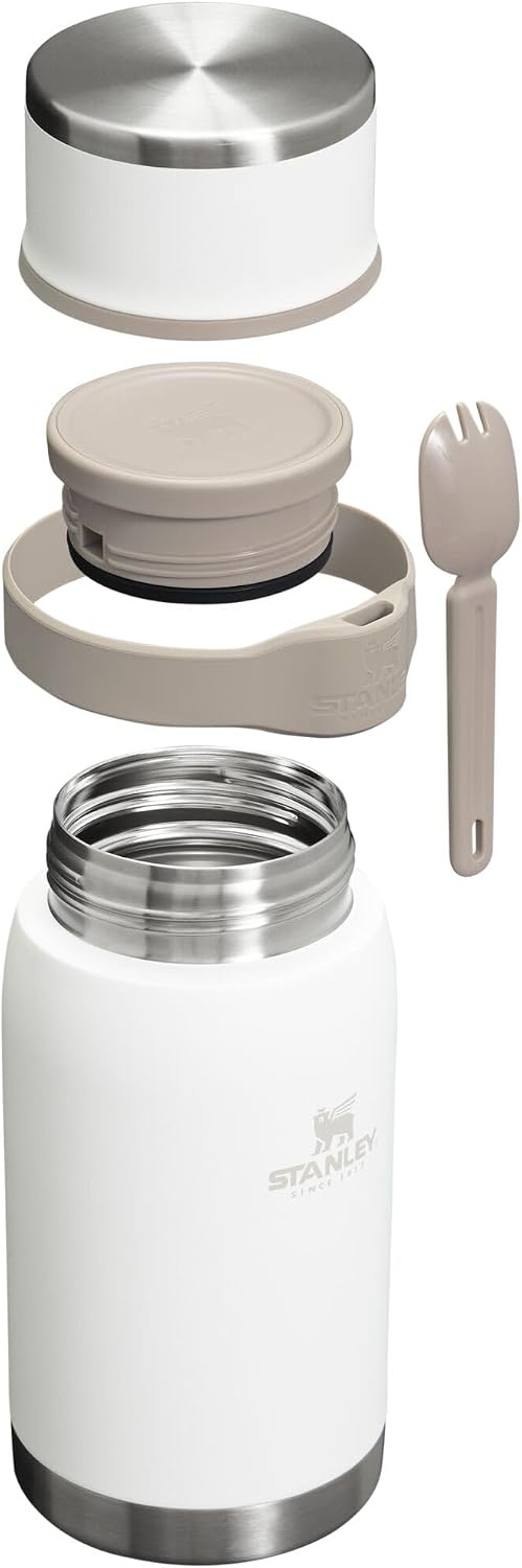 image:imageSTANLEY Adventure ToGo Food Jar and Spork 24 oz Vacuum Insulated Food Container Wide Mouth Screw On Lid Packable for Travel Stainless Steel with Leakproof Lid BPAFree Spring GreenFrost