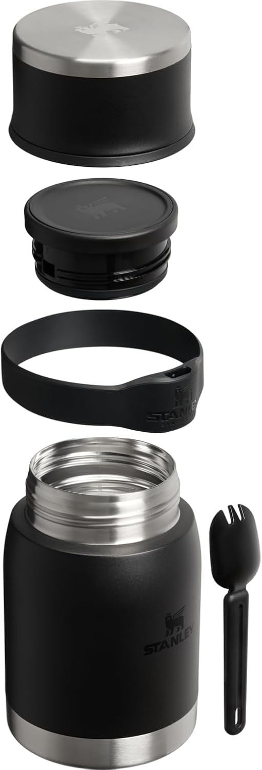 image:imageSTANLEY Adventure ToGo Food Jar and Spork 24 oz Vacuum Insulated Food Container Wide Mouth Screw On Lid Packable for Travel Stainless Steel with Leakproof Lid BPAFree Spring GreenBlack 20