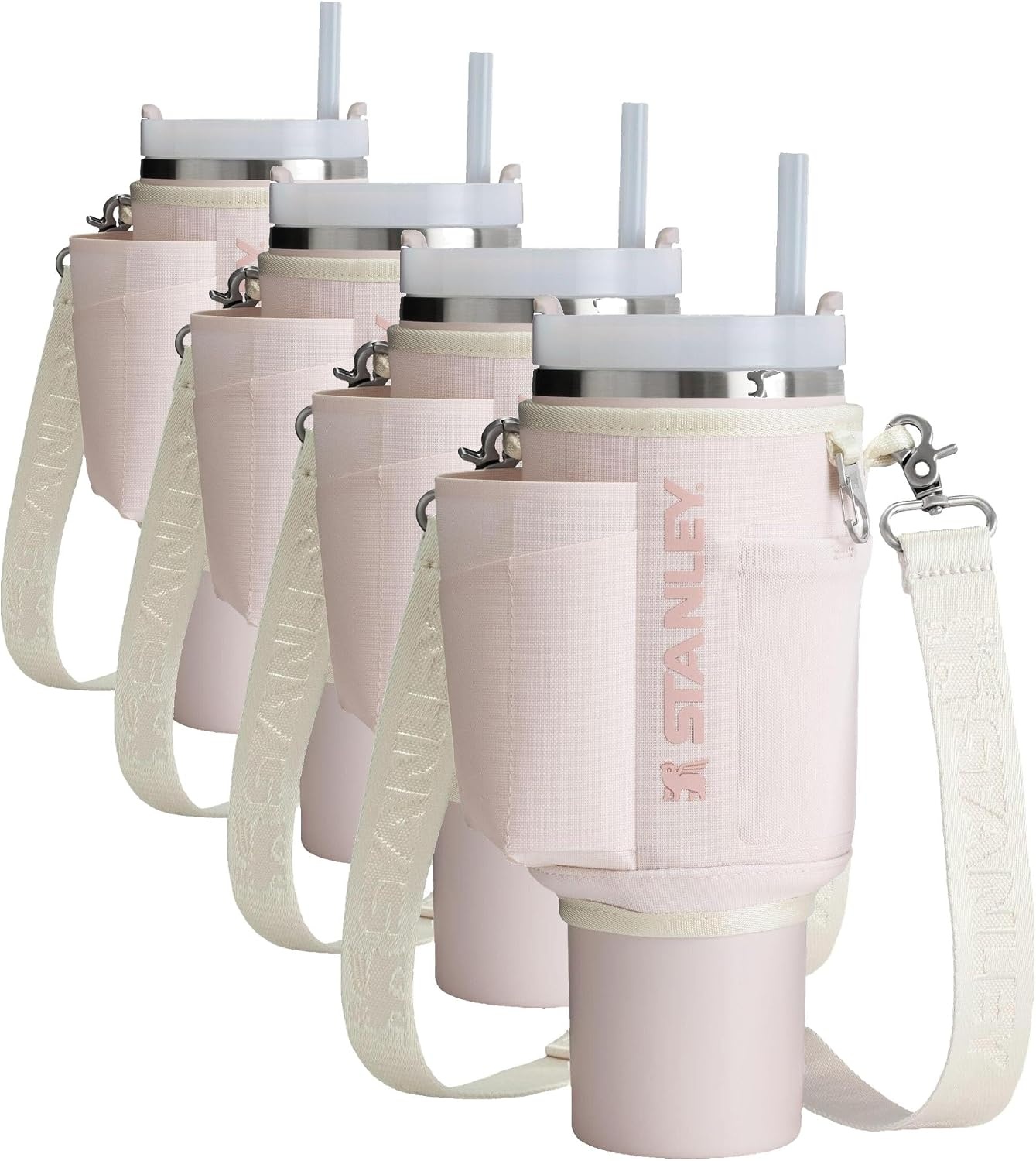 image:imageSTANLEY All Day Quencher Carry All for 40 oz Tumbler with Handle Crossbody Bag with Phone Holder Pocket Card Sleeve amp Detachable Strap Water Bottle Carrier Bag BPAFree MistRose Quartz