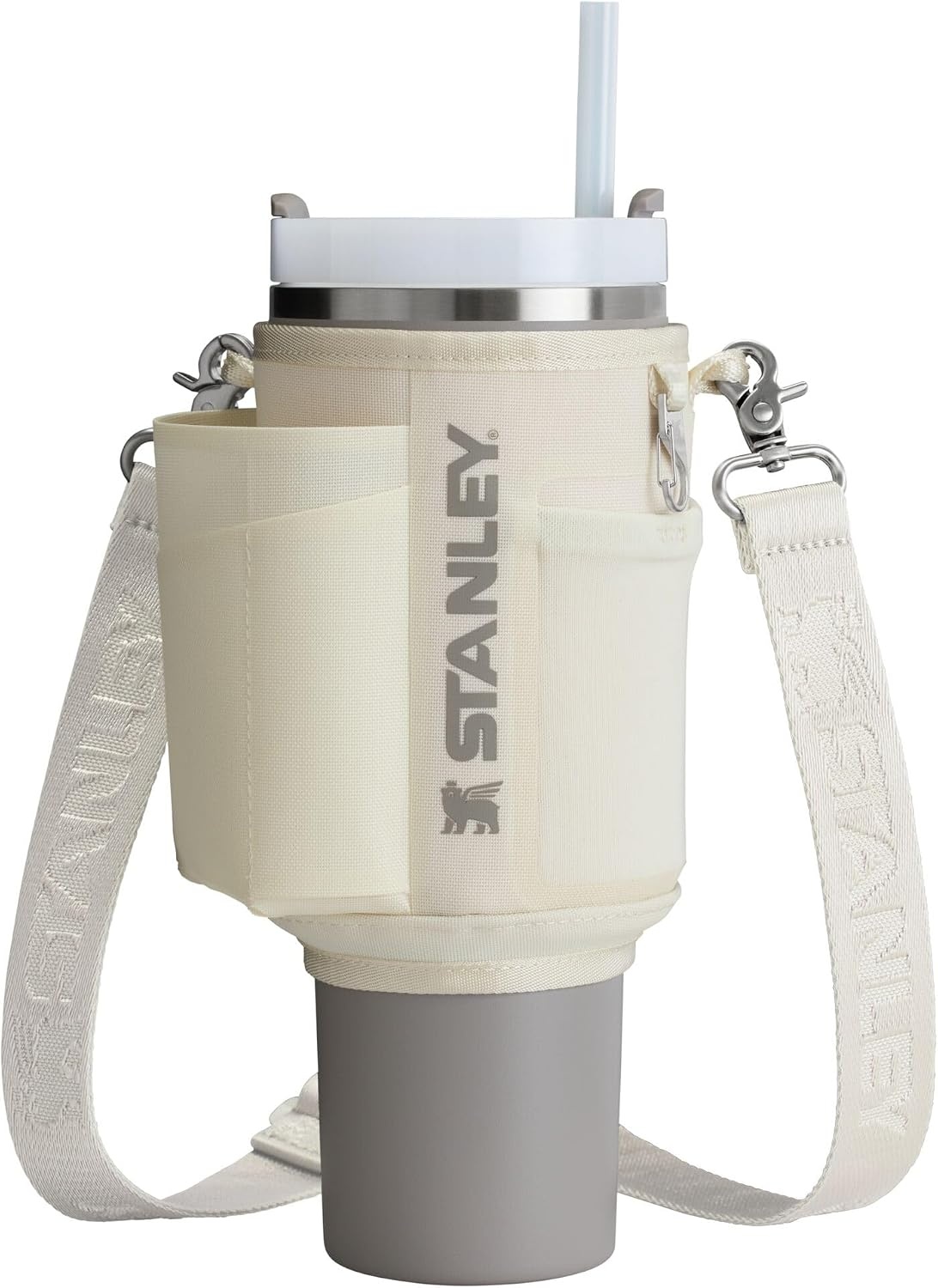 image:imageSTANLEY All Day Quencher Carry All for 40 oz Tumbler with Handle Crossbody Bag with Phone Holder Pocket Card Sleeve amp Detachable Strap Water Bottle Carrier Bag BPAFree MistCream