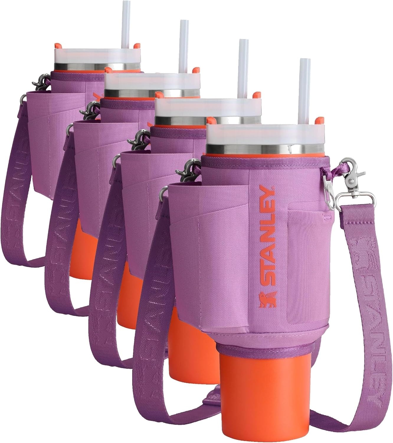 image:imageSTANLEY All Day Quencher Carry All for 40 oz Tumbler with Handle Crossbody Bag with Phone Holder Pocket Card Sleeve amp Detachable Strap Water Bottle Carrier Bag BPAFree MistLilac