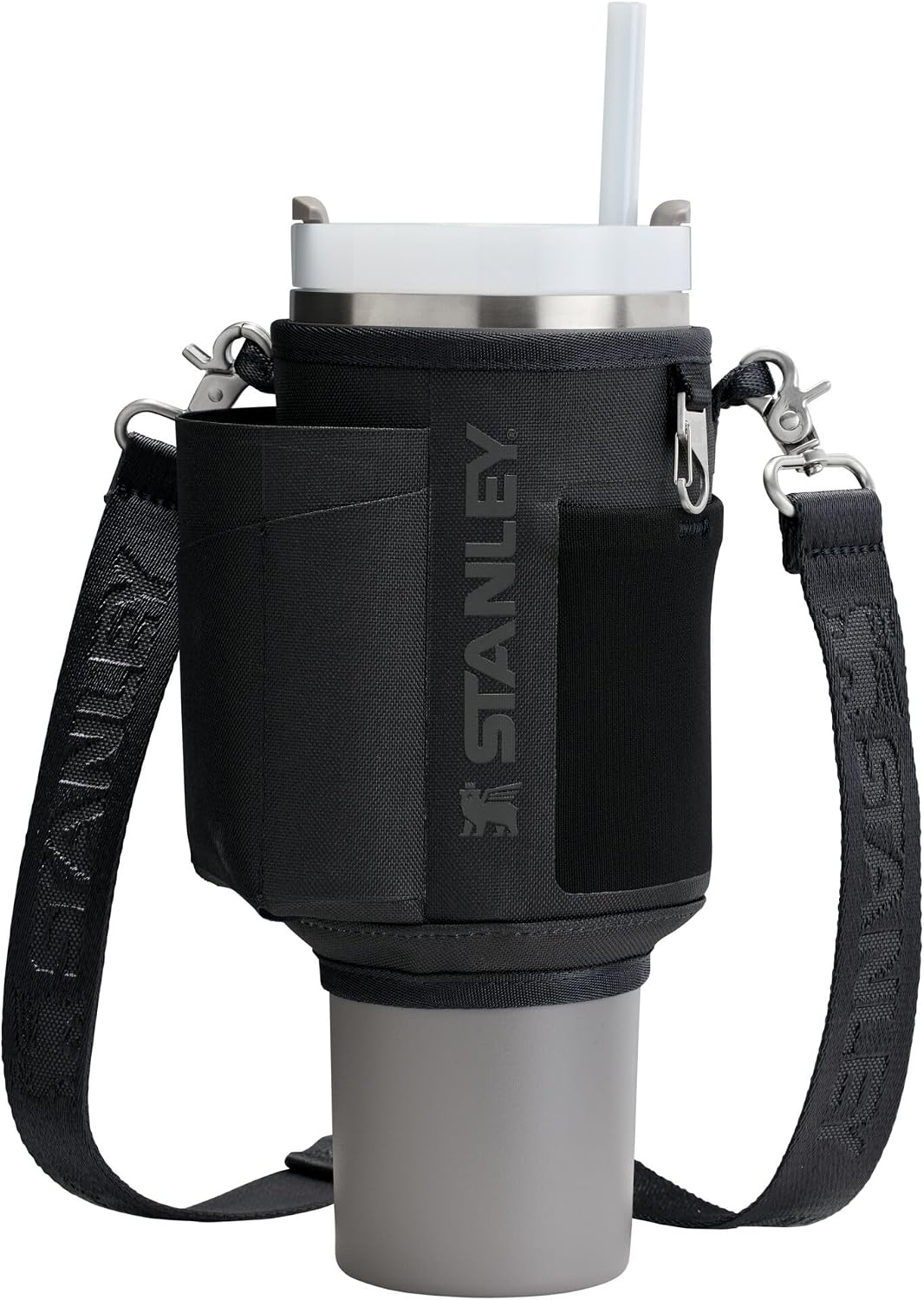 image:imageSTANLEY All Day Quencher Carry All for 40 oz Tumbler with Handle Crossbody Bag with Phone Holder Pocket Card Sleeve amp Detachable Strap Water Bottle Carrier Bag BPAFree MistBlack