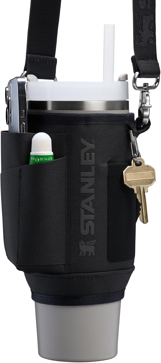 image:imageSTANLEY All Day Quencher Carry All for 40 oz Tumbler with Handle Crossbody Bag with Phone Holder Pocket Card Sleeve amp Detachable Strap Water Bottle Carrier Bag BPAFree MistBlack
