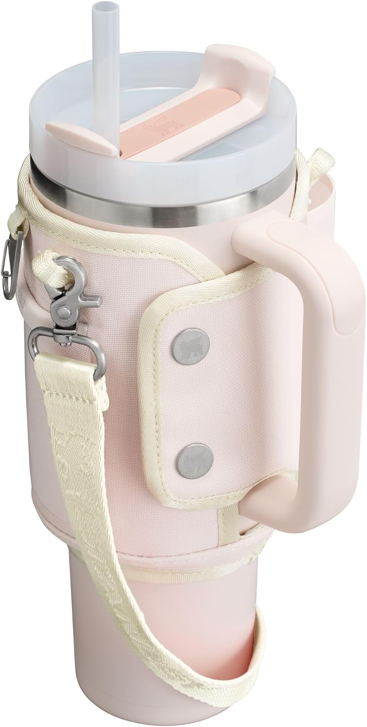 image:imageSTANLEY All Day Quencher Carry All for 40 oz Tumbler with Handle Crossbody Bag with Phone Holder Pocket Card Sleeve amp Detachable Strap Water Bottle Carrier Bag BPAFree MistRose Quartz