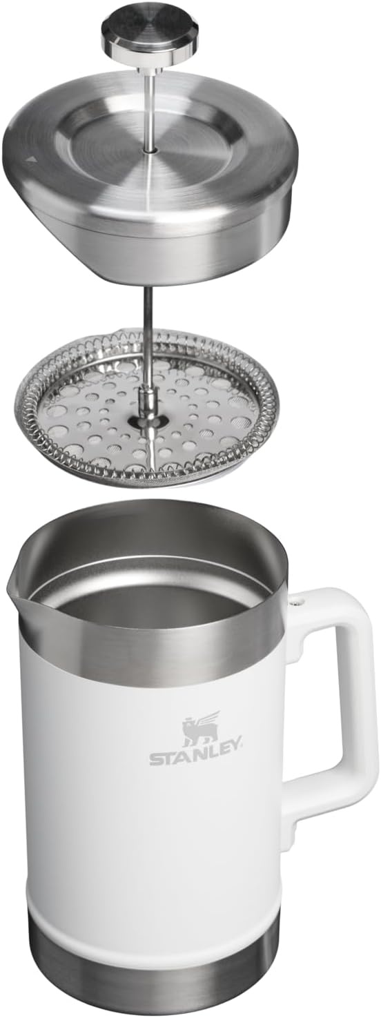 image:imageSTANLEY Classic StayHot French Press Coffee Maker 48 oz 5 Minute Brew 4 Hours Hot Mesh Filter for Coffee Grounds Insulated Stainless Steel French Press BPAFree Black 20Frost