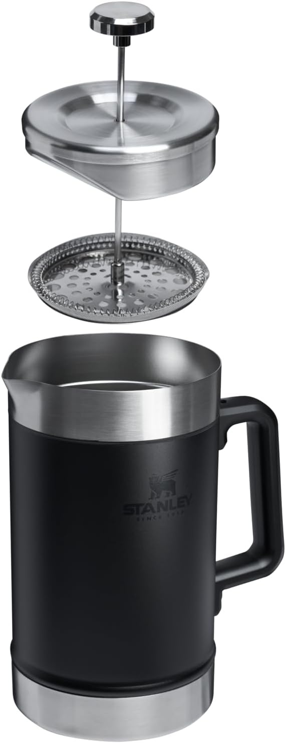 image:imageSTANLEY Classic StayHot French Press Coffee Maker 48 oz 5 Minute Brew 4 Hours Hot Mesh Filter for Coffee Grounds Insulated Stainless Steel French Press BPAFree Black 20Black 20