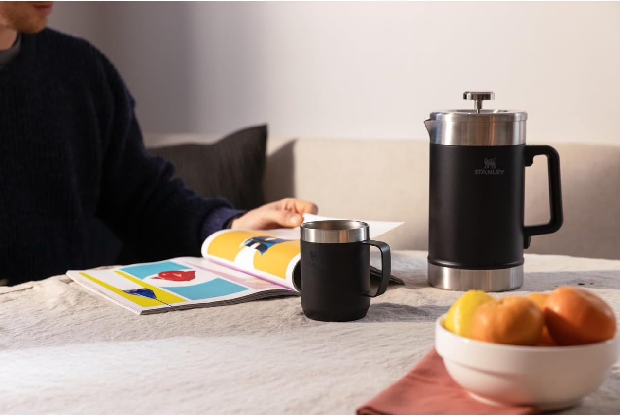 image:imageSTANLEY Classic StayHot French Press Coffee Maker 48 oz 5 Minute Brew 4 Hours Hot Mesh Filter for Coffee Grounds Insulated Stainless Steel French Press BPAFree Black 20Black 20