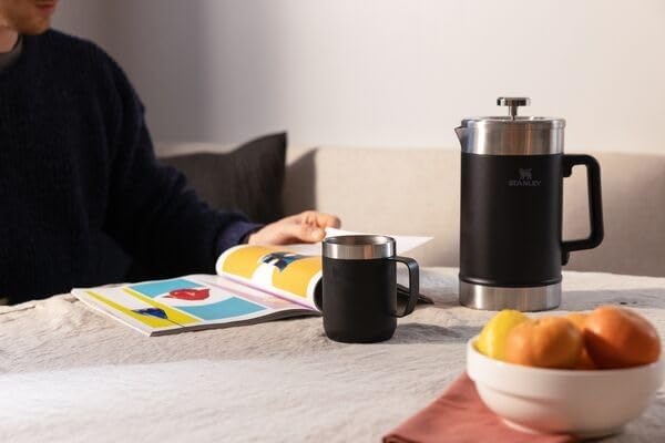 image:imageSTANLEY Classic StayHot French Press Coffee Maker 48 oz 5 Minute Brew 4 Hours Hot Mesh Filter for Coffee Grounds Insulated Stainless Steel French Press BPAFree Black 20Cream Gloss