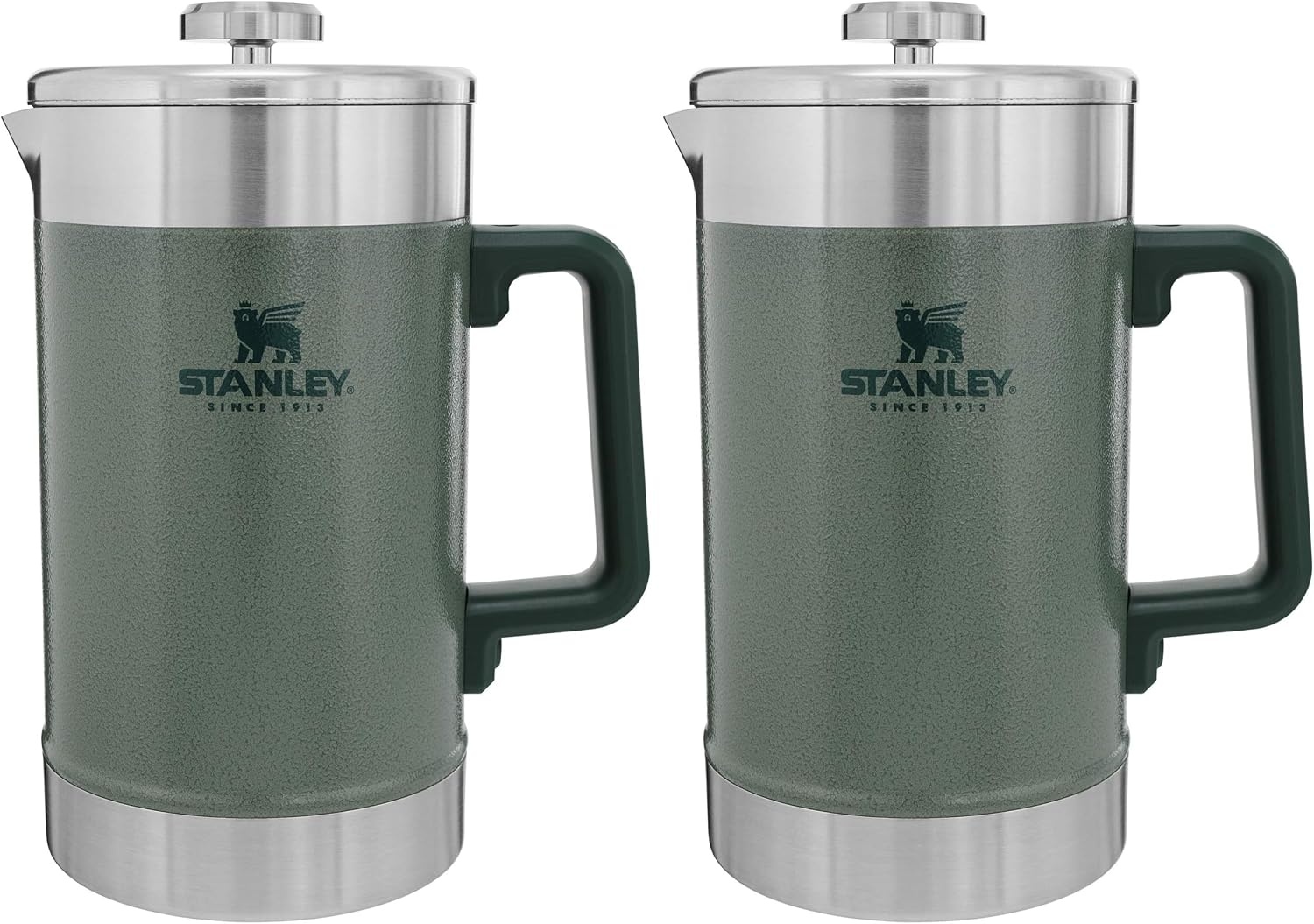 image:imageSTANLEY Classic StayHot French Press Coffee Maker 48 oz 5 Minute Brew 4 Hours Hot Mesh Filter for Coffee Grounds Insulated Stainless Steel French Press BPAFree Black 20Hammertone Green