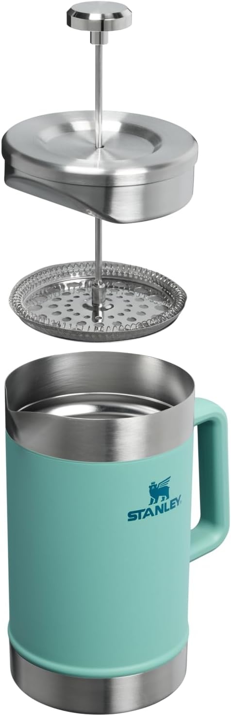 image:imageSTANLEY Classic StayHot French Press Coffee Maker 48 oz 5 Minute Brew 4 Hours Hot Mesh Filter for Coffee Grounds Insulated Stainless Steel French Press BPAFree Black 20Spring Green